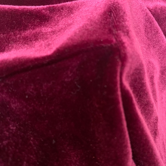 Express Velour Velvety V-neck Cranberry Body Suit S/P  NWOT - Picture 10 of 11